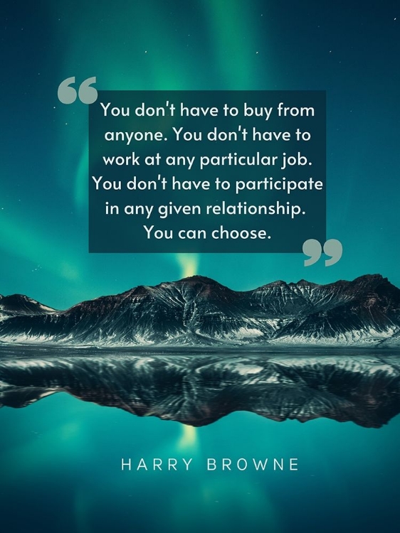 Picture of HARRY BROWNE QUOTE: YOU DONT HAVE TO