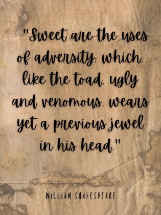 Picture of WILLIAM SHAKESPEARE QUOTE: UGLY AND VENOMOUS