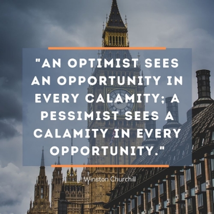 Picture of WINSTON CHURCHILL QUOTE: OPTIMIST