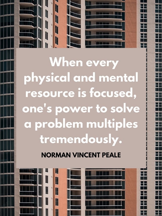 Picture of NORMAN VINCENT PEALE QUOTE: FOCUSED