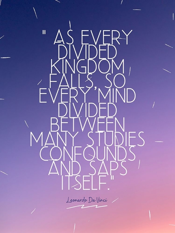 Picture of LEONARDO DA VINCI QUOTE: DIVIDED KINGDOM