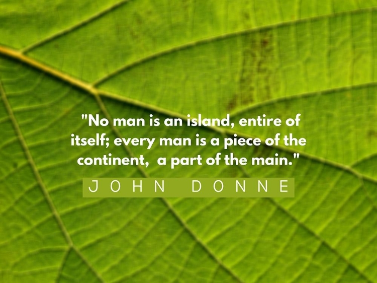 Picture of JOHN DONNE QUOTE: NO MAN IS AN ISLAND