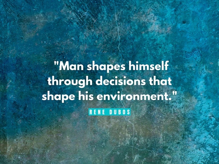 Picture of RENE DUBOS QUOTE: MAN SHAPES HIMSELF