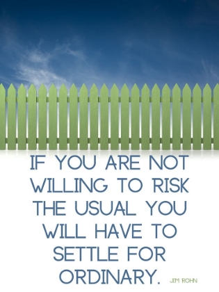 Picture of JIM ROHN QUOTE: RISK THE USUAL