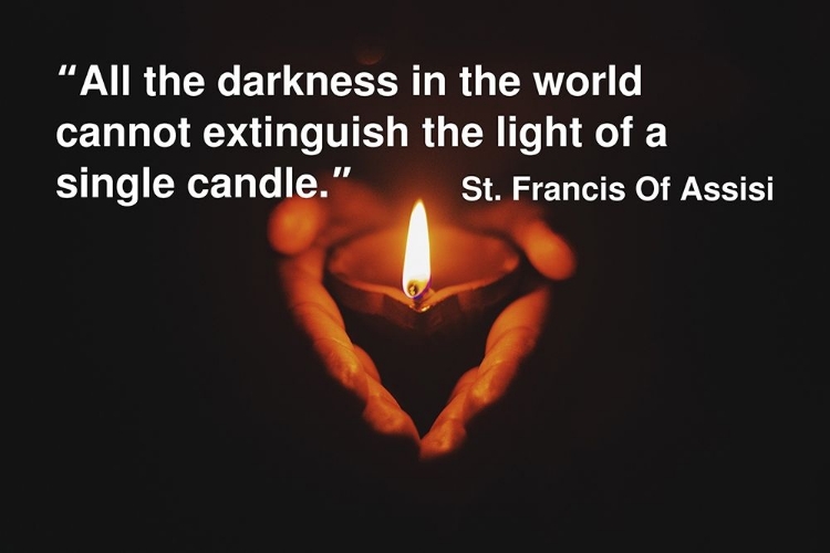 Picture of SAINT FRANCIS OF ASSISI QUOTE: SINGLE CANDLE