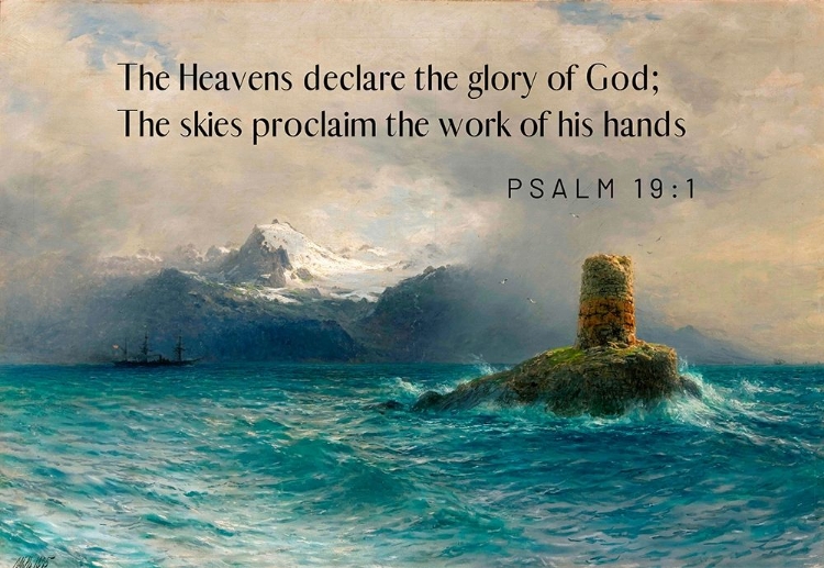 Picture of BIBLE VERSE QUOTE PSALM 19:1, LEV LAGORIO, LOFOTEN ISLAND