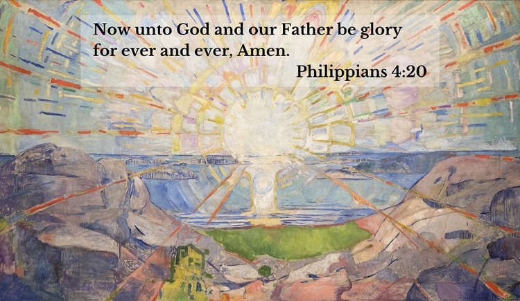 Picture of BIBLE VERSE QUOTE PHILIPPIANS 4:20, EDVARD MUNCH, THE SUN