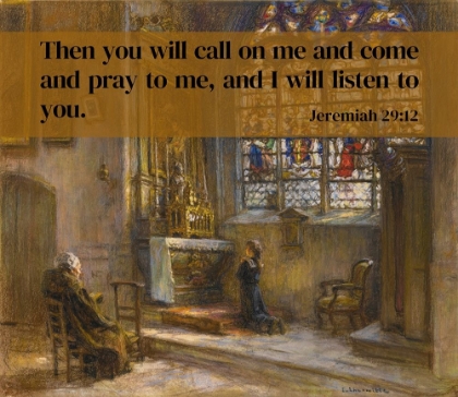 Picture of BIBLE VERSE QUOTE JEREMIAH 29:12, LEON AUGUSTIN LHERMITTE - THE PRAYER SAINT-BONNET CHURCH