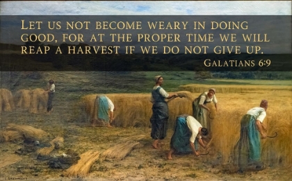 Picture of BIBLE VERSE QUOTE GALATIANS 6:9, LEON AUGUSTIN LHERMITTE - THE HARVEST