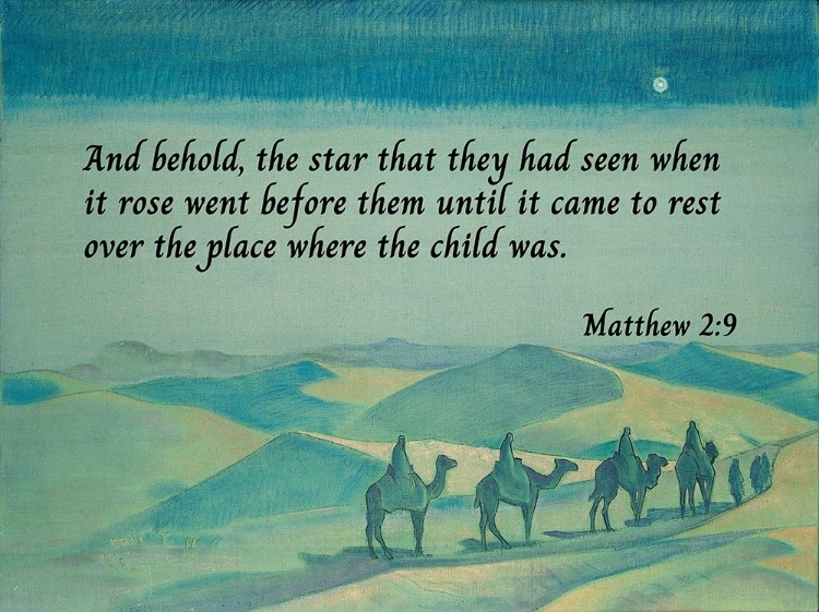 Picture of BIBLE VERSE QUOTE MATTHEW 2:9, NICHOLAS ROERICH - STAR OF MOTHER OF THE WORLD