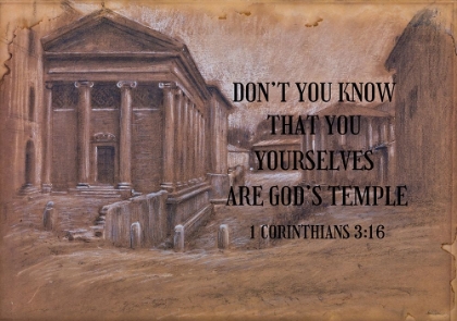 Picture of BIBLE VERSE QUOTE 1 CORINTHIANS 3:16, ADOLF HIR - VIEW OF THE FORUM BOARIUM