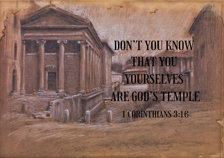 Picture of BIBLE VERSE QUOTE 1 CORINTHIANS 3:16, ADOLF HIR - VIEW OF THE FORUM BOARIUM