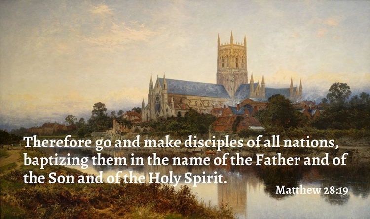 Picture of BIBLE VERSE QUOTE MATTHEW 28:19, BENJAMIN WILLIAMS LEADER - WORCESTER CATHEDRAL