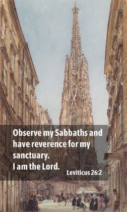 Picture of BIBLE VERSE QUOTE LEVITICUS 26:2, RUDOLF VON ALT - THE SAINT STEPHENS CATHEDRAL IN VIENNA