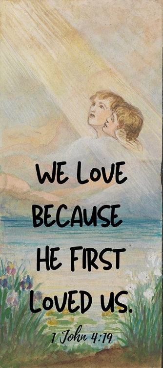 Picture of BIBLE VERSE QUOTE 1 JOHN 4:19, LOUIS COMFORT TIFFANY - DESIGN FOR WINDOW 3