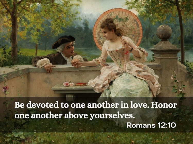 Picture of BIBLE VERSE QUOTE ROMANS 12:10, FEDERICO ANDREOTTI - AN IN LOVE CONVERSATION IN PARK