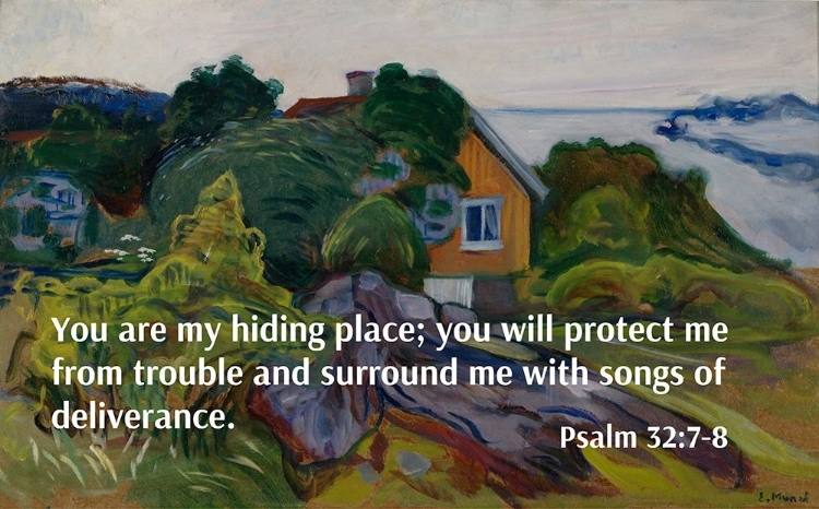 Picture of BIBLE VERSE QUOTE PSALM 32:7-8, EDVARD MUNCH - THE HOUSE BY THE FJORD