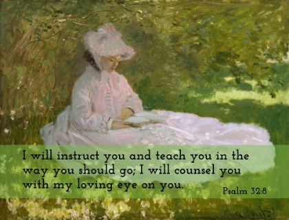 Picture of BIBLE VERSE QUOTE PSALM 32:8, CLAUDE MONET - SPRINGTIME 2