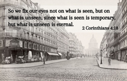 Picture of BIBLE VERSE QUOTE 2 CORINTHIANS 4:18, CHARLES MARVILLE - SOUFFLOT STREET