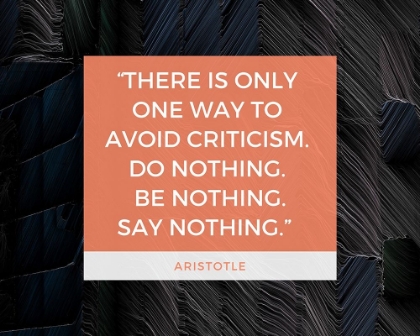 Picture of ARISTOTLE QUOTE: AVOID CRITICISM