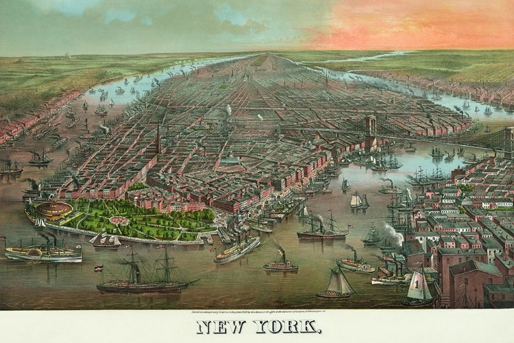 Picture of BIRDS-EYE VIEW OF MANHATTAN, NEW YORK