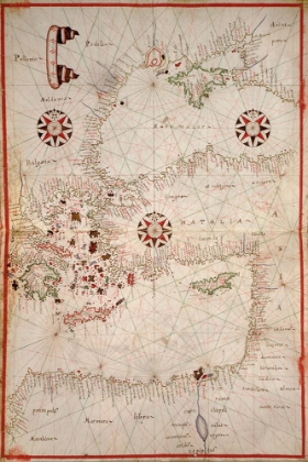 Picture of PORTOLAN MAP OF TURKEY, MEDITERRANEAN, ADRIATIC AND THE AGEAN