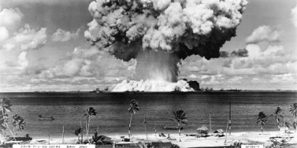 Picture of BIKINI ATOLL - OPERATION CROSSROADS BAKER DETONATION - JULY 25, 1946: DBCR-T1-318-EXP #6 AF434-4