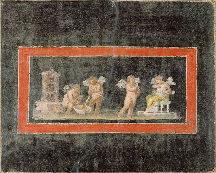 Picture of FRESCO FRAGMENT WITH CUPIDS AND PSYCHE MAKING PERFUME