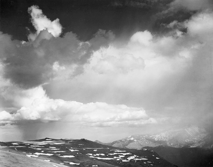 Picture of MOUNTAIN TOPS, LOW HORIZON, DRAMATIC CLOUDED SKY, IN ROCKY MOUNTAIN NATIONAL PARK, COLORADO,  CA. 19