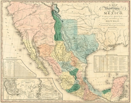 Picture of A MAP OF THE UNITED STATES OF MEXICO : AS ORGANIZED AND DEFINED BY THE SEVERAL ACTS OF THE CONGRESS 