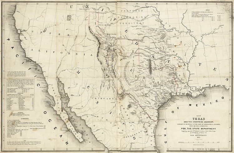 Picture of MAP OF TEXAS AND THE COUNTRIES ADJACENT, 1844