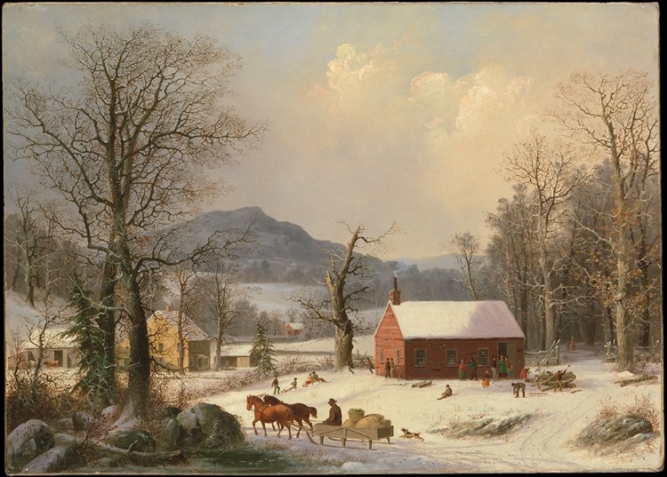 Picture of RED SCHOOL HOUSE (COUNTRY SCENE) 1858