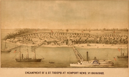 Picture of ENCAMPMENT OF US FEDERAL TROOPS AT NEWPORT NEWS 1861
