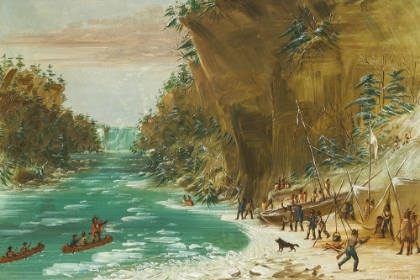 Picture of THE EXPEDITION ENCAMPED BELOW THE FALLS OF NIAGARA
