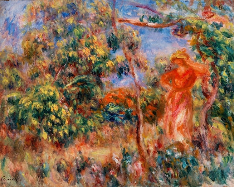 Picture of WOMAN IN RED IN A LANDSCAPE 1917