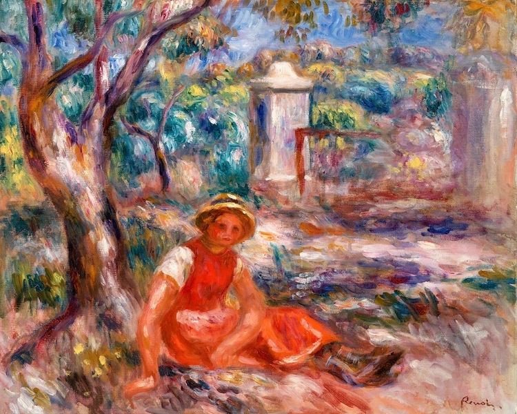 Picture of GIRL AT THE FOOT OF A TREE 1914