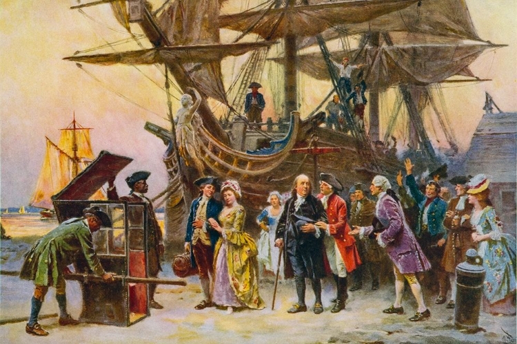 Picture of FRANKLINS RETURN TO PHILADELPHIA-1785