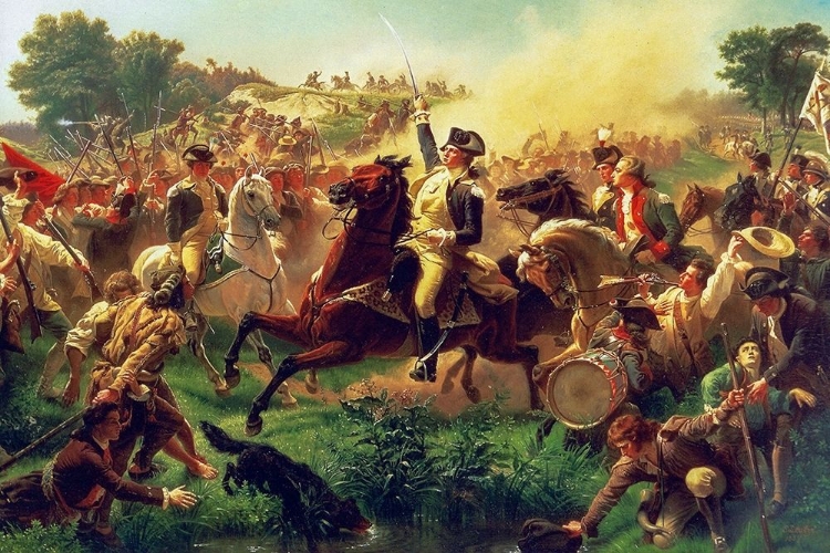 Picture of WASHINGTON RALLYING THE TROOPS AT MONMOUTH