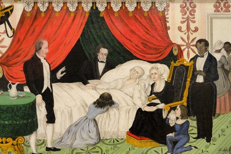 Picture of GEORGE WASHINGTON ON HIS DEATHBED