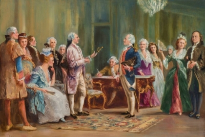 Picture of GEORGE WASHINGTON ACCEPTING LORD CORNWALLISS SWORD