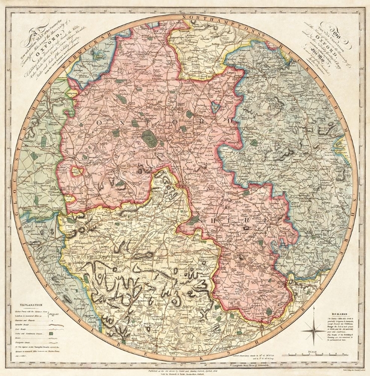 Picture of A NEW AND ACCURATE MAP OF THE COUNTRY FOR TWENTY FIVE MILES ROUND THE UNIVERSITY OF OXFORD 1805