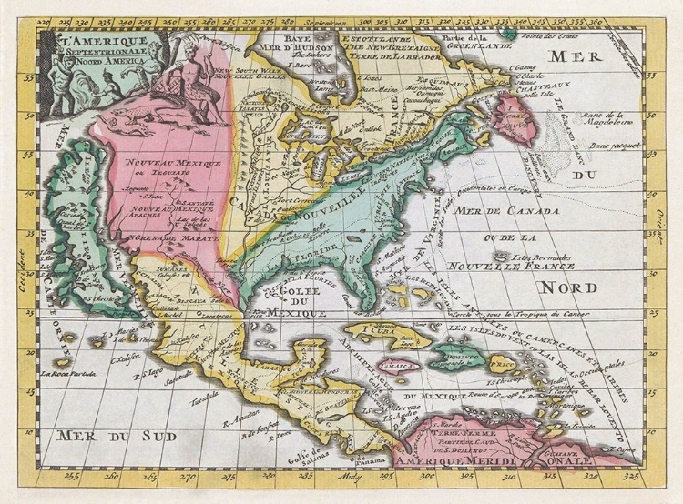 Picture of MAP OF NORTH AMERICA 1735