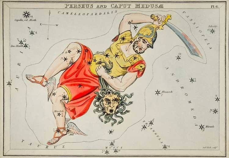 Picture of ASTRONOMICAL CHART ILLUSTRATION OF THE PERSEUS AND THE CAPUT MEDUSAE