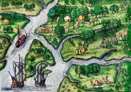 Picture of PORT ROYAL-SOUTH CAROLINA ILLUSTRATION FROM GRAND VOYAGES 1596