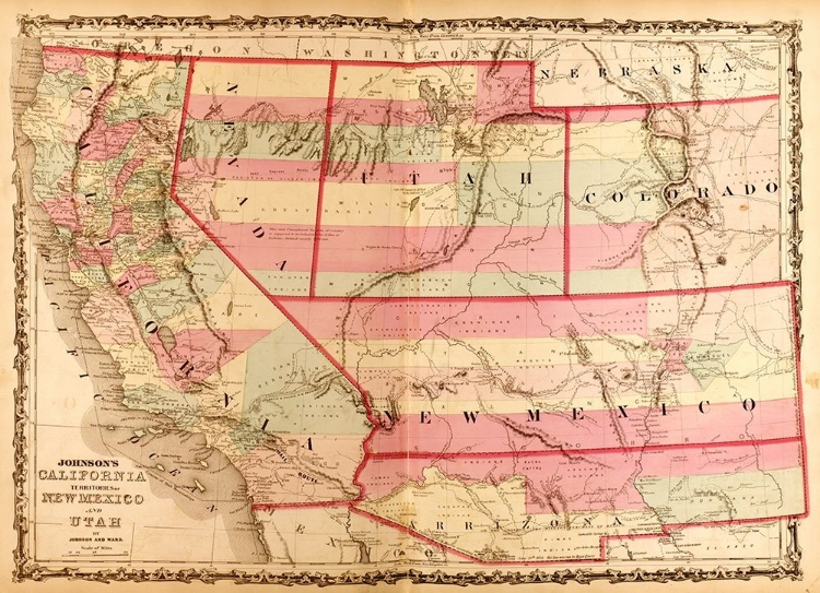 Picture of CALIFORNIA AND THE TERRITORIES OF UTAH AND MEXICO 1862