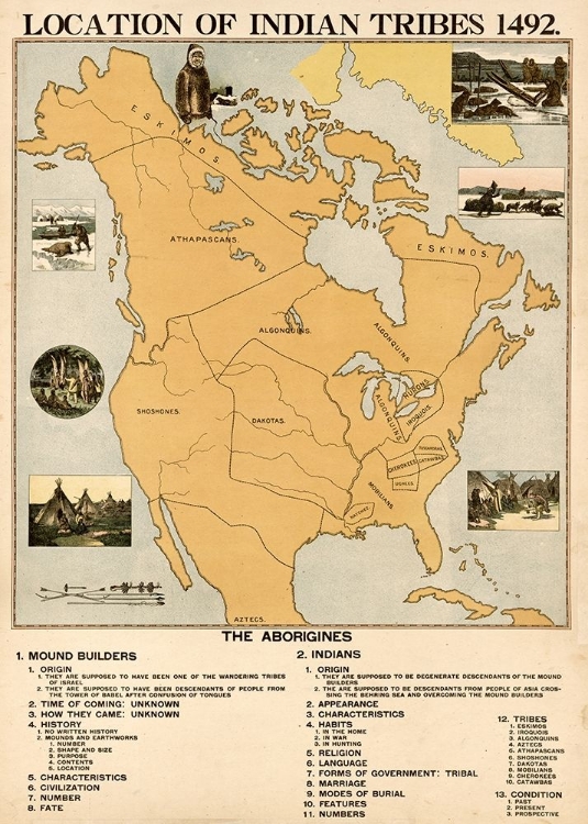 Picture of LOCATION OF INDIAN TRIBES IN 1492