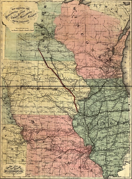 Picture of BURLINGTON CEDAR RAPIDS AND MINNESOTA RAILWAY 1868