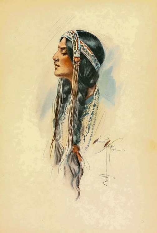 Picture of INDIAN WOMAN FROM THE SONG OF HIAWATHA 1906