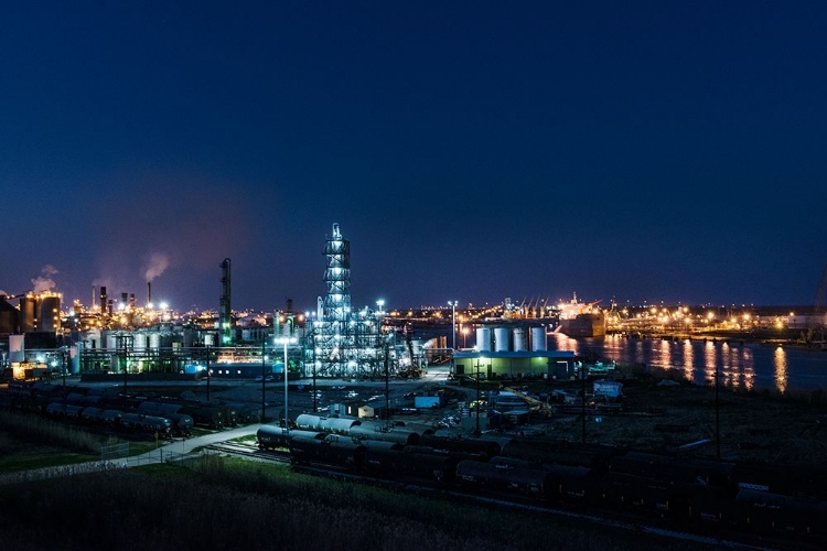 Picture of DUSK SHOT FROM PORT ARTHUR TO SABINE PASS-TEXAS