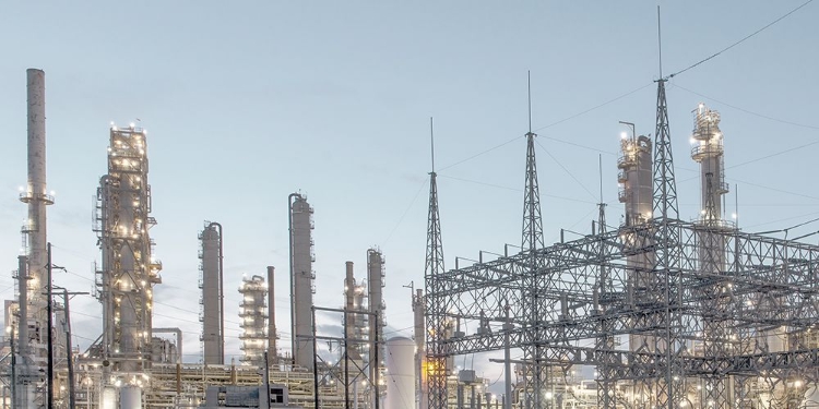 Picture of INDUSTRIAL SCENE ON NUECES BAY IN CORPUS CHRISTI-TEXAS